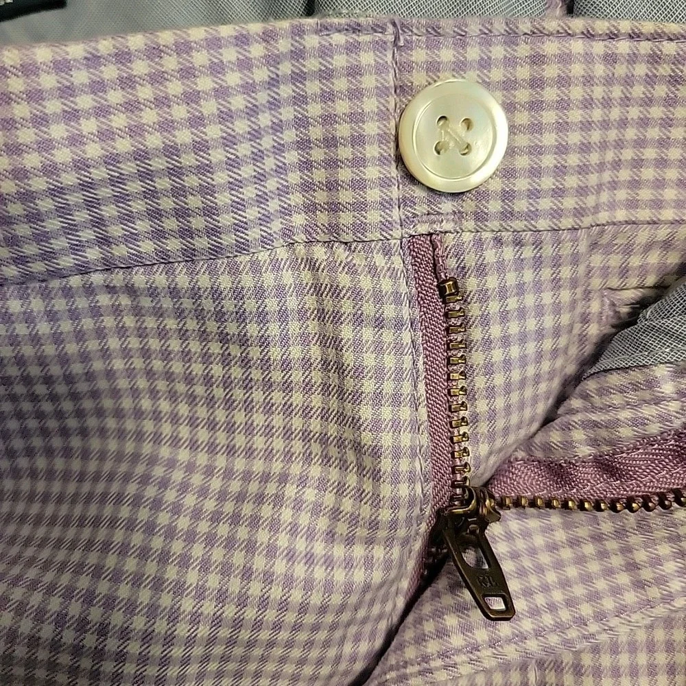 Polo Ralph Lauren Shorts Mens 36 Lavender White Gingham Check Cotton‎ VGT Preppy